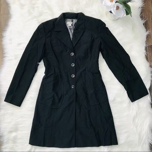 Vintage Bebe Women's Trench Coat Black Size 8